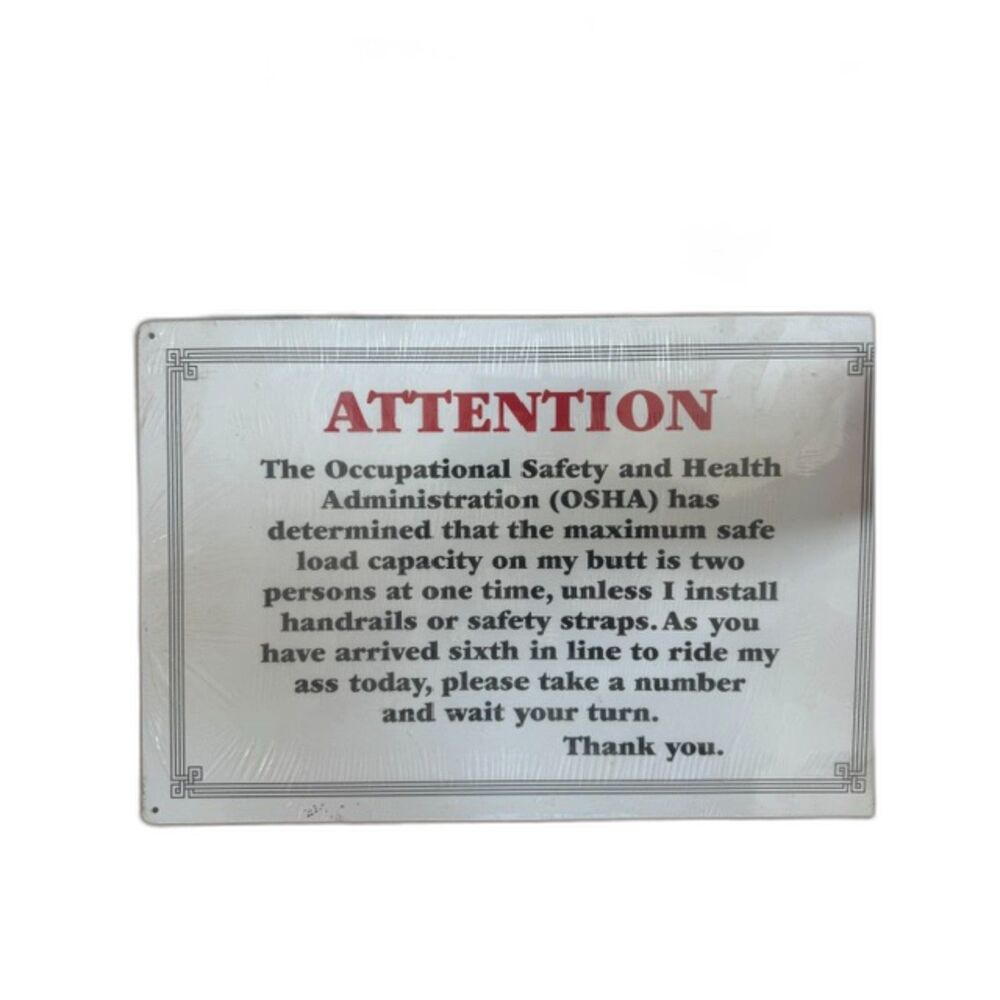 metal signs man cave/garage funny 18x12 ATTENTION